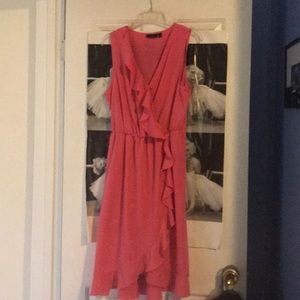 Coral wrap dress